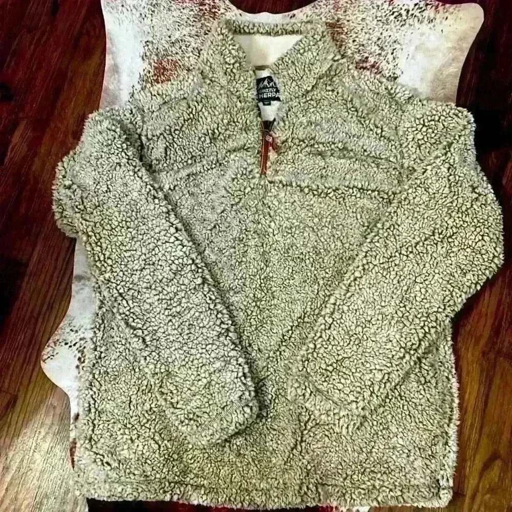 Grizzly Brand‎ Sherpa Pullover Size Large Brown marble color